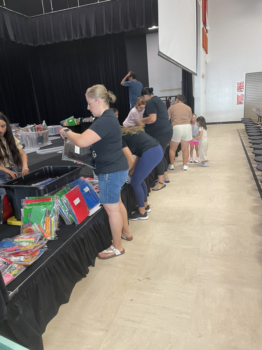 PHills_HS's tweet photo. This team is ALL IN prepping school supplies for over 1000 Bobcats! Minimal supplies requested from our parents #safevaluedloved #ALLIN @AStarke_CI https://t.co/i8QixVfeEs