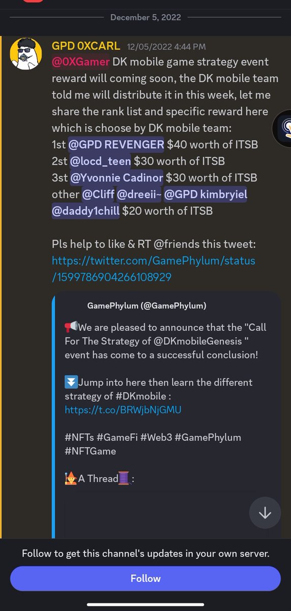 loc_teen's tweet photo. @MetaverseMagna @AxieInfinity @GamePhylum Special thanks to @0xCryptoCARL who guided me through the process of writing my article. I turned it in and won a reward of $40. I was extremely excited, that was my very first big win.
I wrote articles for other various P2E game through @GamePhylum DAO https://t.co/3GDUUFsMLq