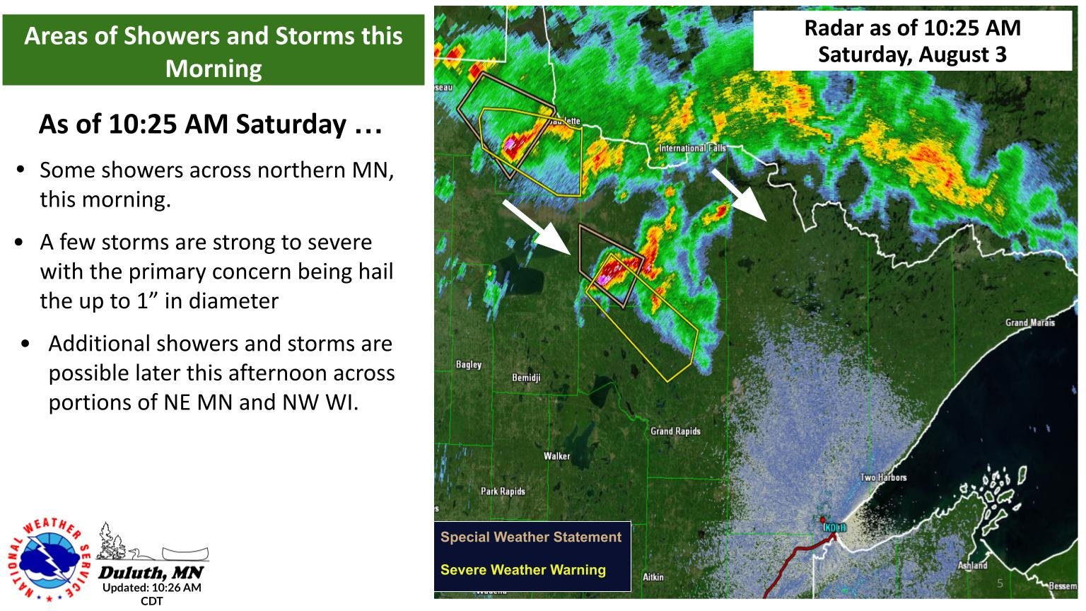 NWS Duluth on X: &ldquo;A few showers and storms across northern MN this 