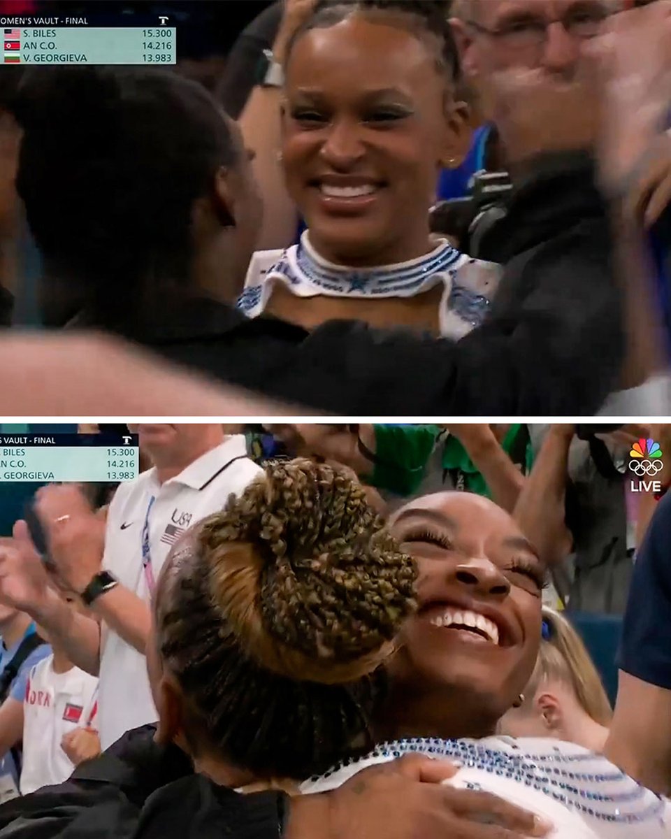 The support Rebeca Andrade and Simone Biles show each other 🥹
