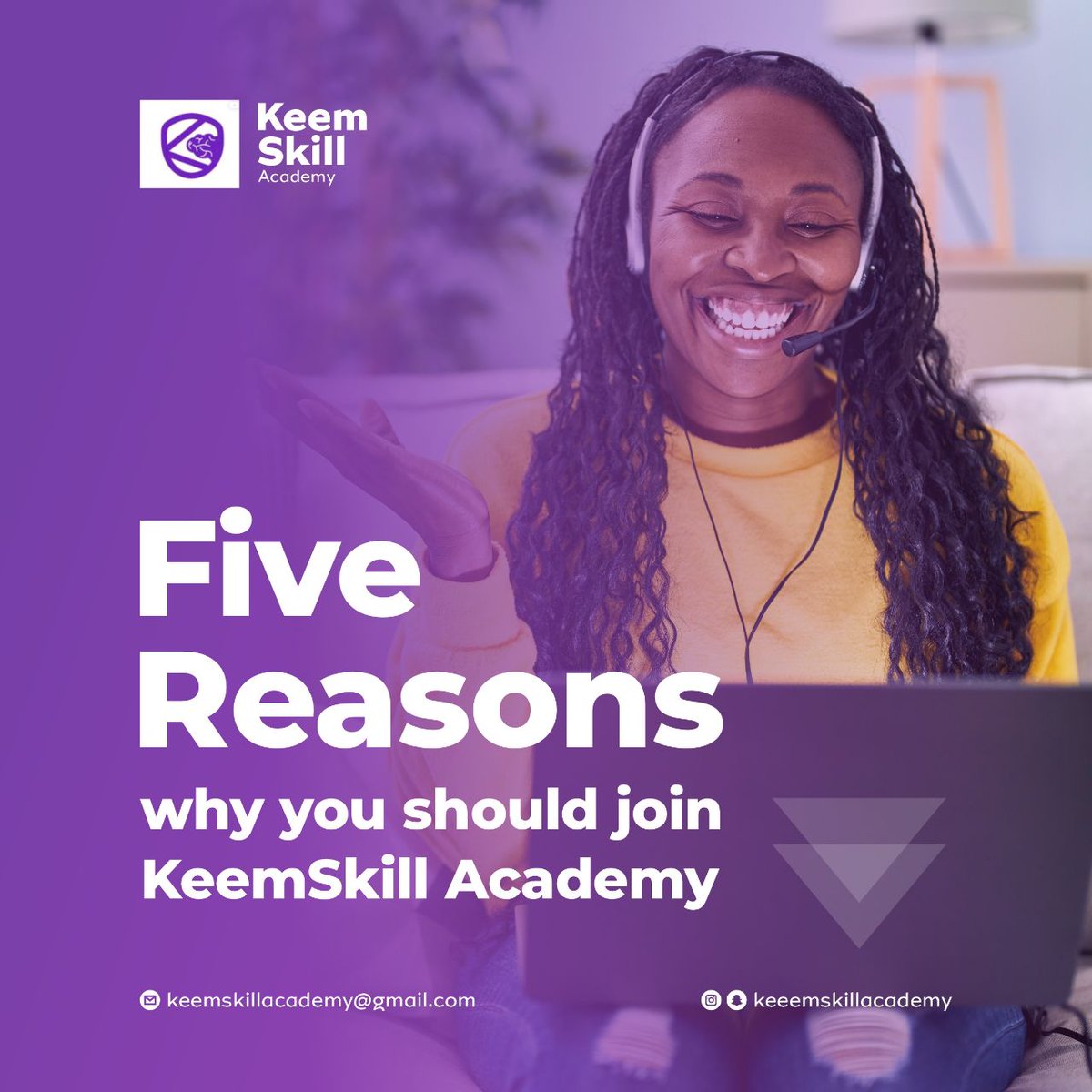 KeemSkill's tweet photo. 5 Reasons Why You Should join Keemskill Academy

1. Expert-Led Courses
Learn from industry professionals with real-world experience. Our instructors are dedicated to providing you with the most relevant and up-to-date knowledge in tech skills such as VA and SMM https://t.co/GzIvTVfQE1