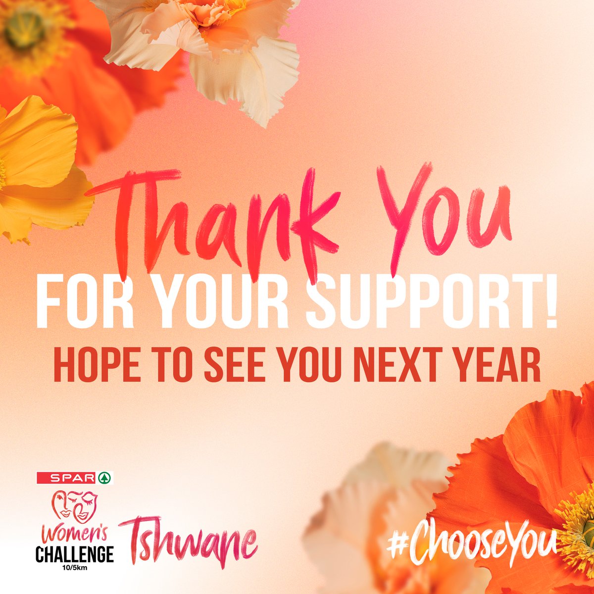 🌸 Thank You for Participating! 🌸
A huge thank you to everyone who participated in the SPAR Women's Challenge Tshwane! Your energy, enthusiasm, and spirit made this event truly unforgettable.

#ChooseYou #SPARWomensTshwane
