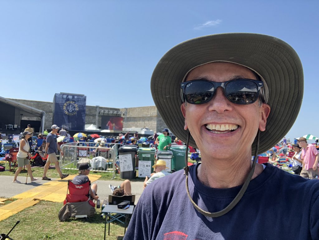 At the Newport Jazz Festival, Fort Adam’s State Park. It’s a beautiful (and hot, humid) day.