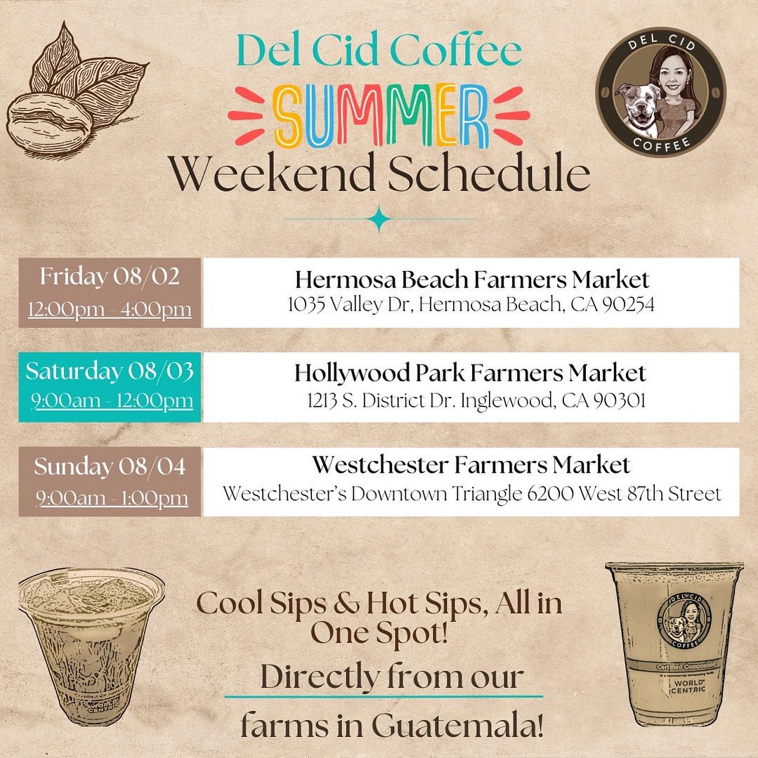 cafedelcid's tweet photo. Open today in #inglewood from 9am-12pm! Come taste what real #coffee is supposed to taste like and support coffee farmers (my family)! Located at @hollywoodparkca parking lot at near @SoFiStadium https://t.co/YDVVM06FZB