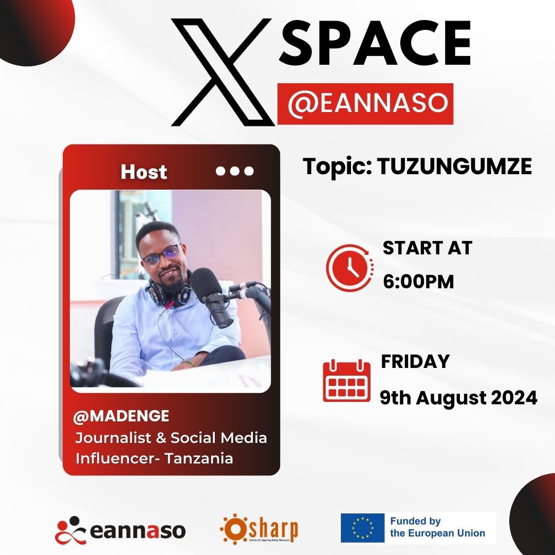 Have you met our #SRH champion? Well, <a href="/rollymsouth/">Madenge</a> will be hosting an X space “TUZUNGUMZE”

Question is ‘When is a good time to talk to your children about their sexual and reproductive health?’ Set a reminder by using this 🔗 🔗 x.com/i/spaces/1vOGw… as this is bound to be