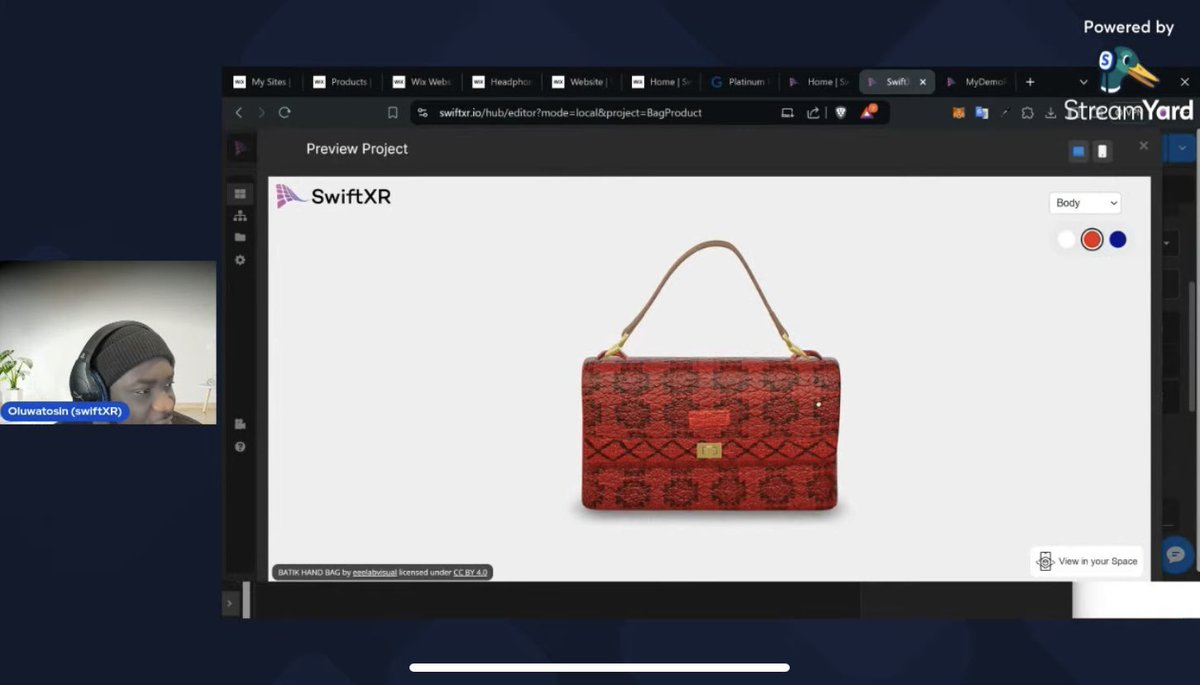 swiftxr_io's tweet image. Learn how to make more product sales using immersive experiences easily on @swiftxr_io 

We are dishing out all the info LIVE. Join us here - youtube.com/live/qomIp_cvH…

#swiftxr #training #sales