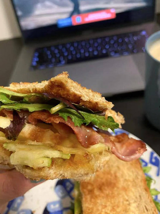 Bacon sandwich with coffee is the best breakfast choice
