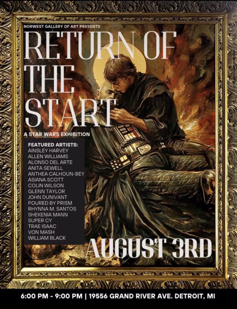 TONIGHT!!! Return to the Start- A Star Wars Exhibition. Detroit, MI. DO OR DO NOT ATTEND, THERE IS NO TRY. #norwestgallery #returntothestart #fandomunbound <a href="/starwars/">Star Wars</a> #starwars