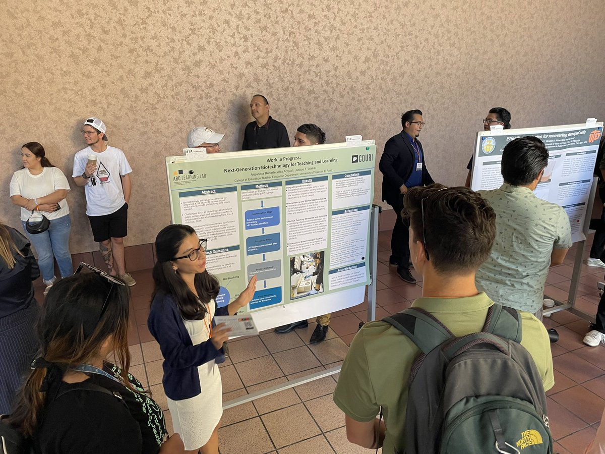 Justice Toshiba Walker, PhD (@justicetoshiba) on Twitter photo Three undergrads (2 CS and 1 BIO majors) on the <a href="/utepcoe/">College of Education</a> ABCLearningLab team presenting <a href="/NSF/">U.S. National Science Foundation</a> funded summer project posters at annual @utep COURI conference. Their work spans CS data science scaffolds, guided/open inquiry comparisons, and lit review of democratized bio for Three undergrads (2 CS and 1 BIO majors) on the <a href="/utepcoe/">College of Education</a> ABCLearningLab team presenting <a href="/NSF/">U.S. National Science Foundation</a> funded summer project posters at annual @utep COURI conference. Their work spans CS data science scaffolds, guided/open inquiry comparisons, and lit review of democratized bio for