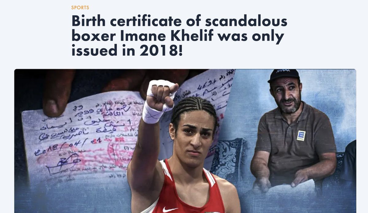 KnownHeretic's tweet photo. "The (IOC) says Khelif is a woman in his passport. But now the question arises whether this passport may be based on a forged birth certificate that was only created later. 

NIUS has seen the birth certificate of Imane Khelif, who was supposedly born in 1999. It actually says "female". BUT: The certificate was only issued in September 2018, around 19 years after Khelif's birth and just in time for the start of his highly controversial boxing career."

https://t.co/NG3TP0goD4