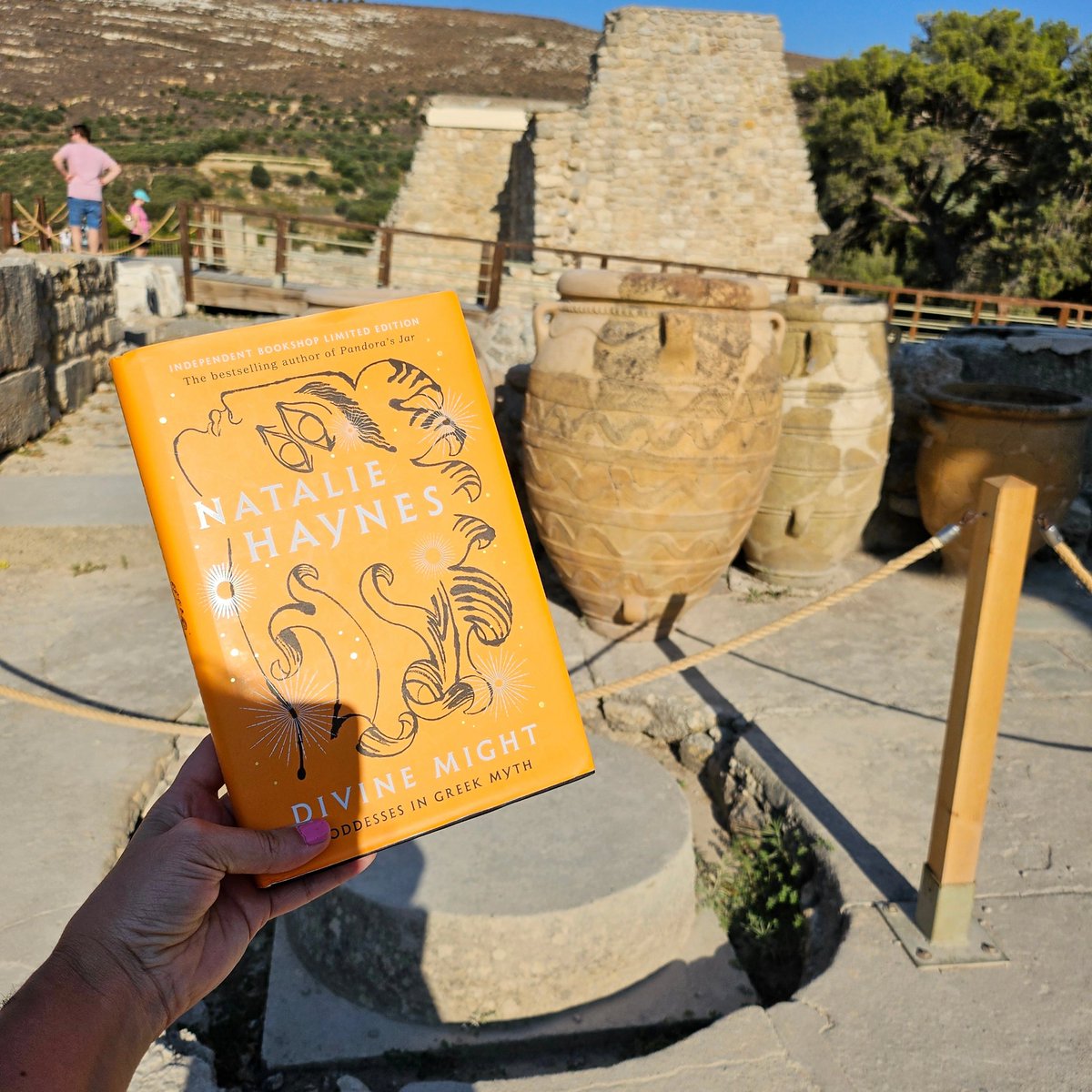 SabrinaAccalai's tweet photo. I know how much @officialnhaynes loves a Greek pot, so I took Divine Might with me to Knossos Palace in Crete! 🏺 https://t.co/m8JBaUS4ZL