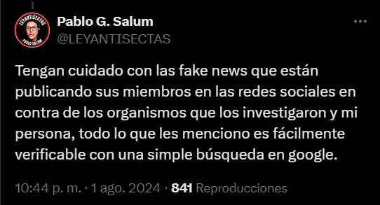 CoronaEspina777's tweet photo. Parece que Pablo Salum @LeyAntisectas se está poniendo nervioso con los videos que estamos publicando en nuestro canal de YouTube, así que sale a desinformar otra vez en Twitter/X.

ABRO HILO... https://t.co/iv1OS4hBur