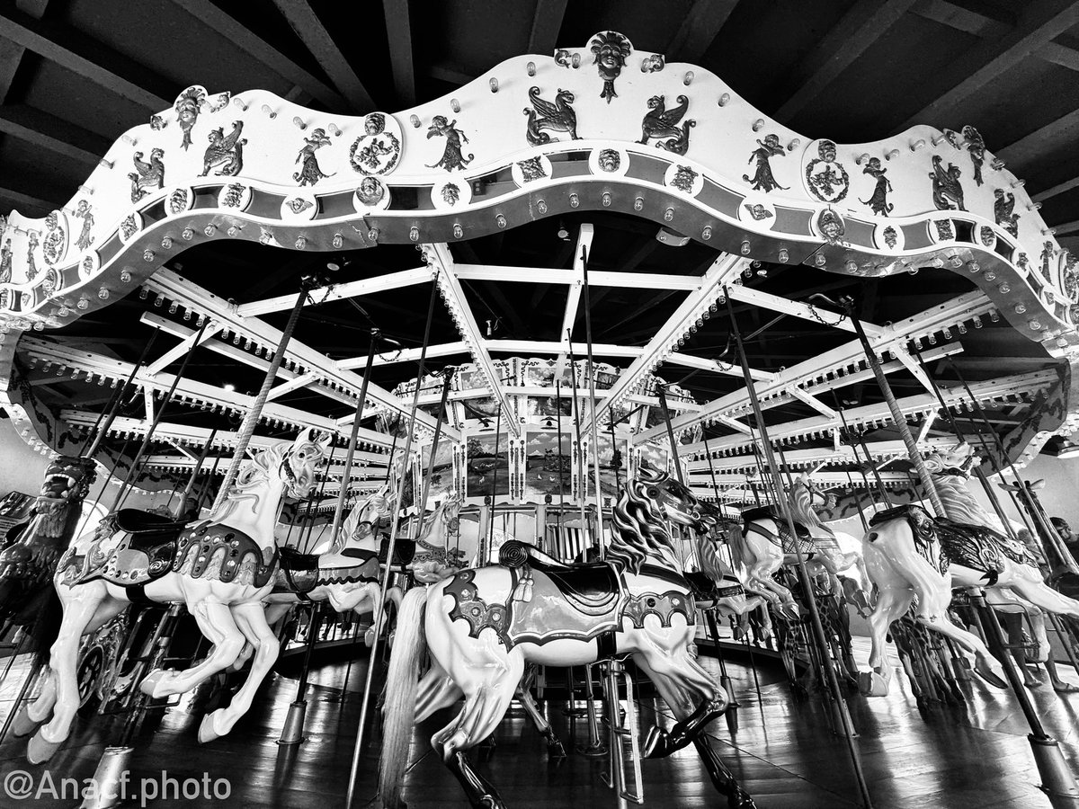 AnacfPhoto's tweet photo. This lovely old carousel was hand-carved in 1895 in Brooklyn, NY, by Charles I.D. It was moved to a several cities until its final move in 2004 to San Diego, California.

#blackandwhitephotography #bwphoto #bnwphotography #blackandwhitephoto  #urbanphotography #travelphotography https://t.co/47doXfEEKz