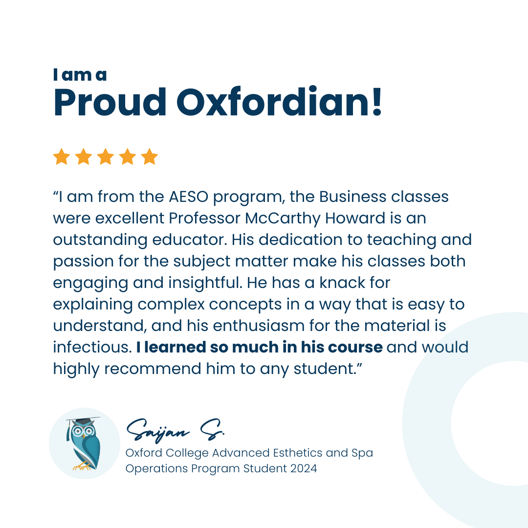 oxfordedu's tweet photo. Wow! We’re so excited to share this fantastic feedback from Saijan, a student in our AESO program!

Thank you for your kind words and for recommending Professor McCarthy to future students. Your feedback inspires us to continue striving for excellence in our programs. 🌟👏 https://t.co/bSaa8NT71E