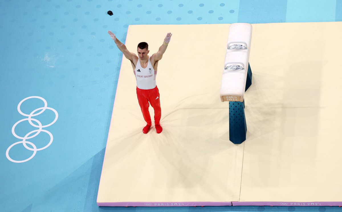 TeamGB's tweet photo. A history-making career comes to a close.

Max Whitlock scores 15.200 on the pommel horse, but just misses out on a place on the podium, finishing in fourth.

#Paris2024 https://t.co/iyDERUWvFI