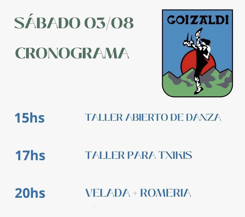 Gaur La Platako (Argentina) <a href="/CentroBasko/">Centro Basko</a> Euskal Etxean izango gara!

Hoy estaremos en La Plata!

#GoizaldiArgentinan #goizaldi #euskaldantza #euskaldiaspora #donostia #LaPlata