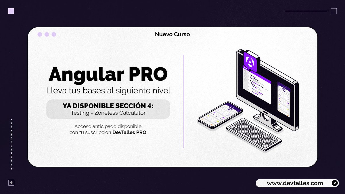 DevTalles's tweet image. 📰Boletín Dominical

 🅰️#Angular PRO Acceso Anticipado tinyurl.com/mr374vta

🚀NUEVO #Astro a $15 tinyurl.com/5h59em4a

⚛️#TanStackQuery GRATIS tinyurl.com/ywdtakrm

🆓Minicurso #ShadcnUI GRATIS tinyurl.com/mpwvzahh

📚La #MEJOR ruta de estudio tinyurl.com/mffry5ay