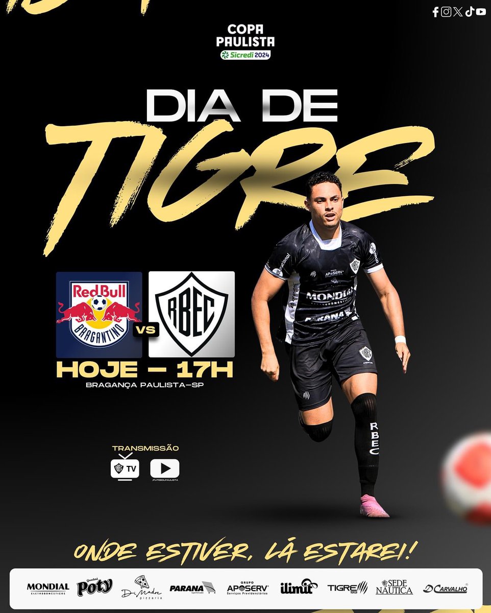 Red Bull Bragantino x Rio Branco Esporte Clube - 8ª rodada da 1ª fase da Copa Paulista 2024

🏟️ Estádio Nabi Abi Chedid
🕢 17:00 horas
📺 Futebol Paulista - FPF TV
📻 Rio Branco TV / 🎤: <a href="/gustavotomazeli/">Gustavo C Tomazeli</a> 

#RBEC #TIGRE1913🐯🐅