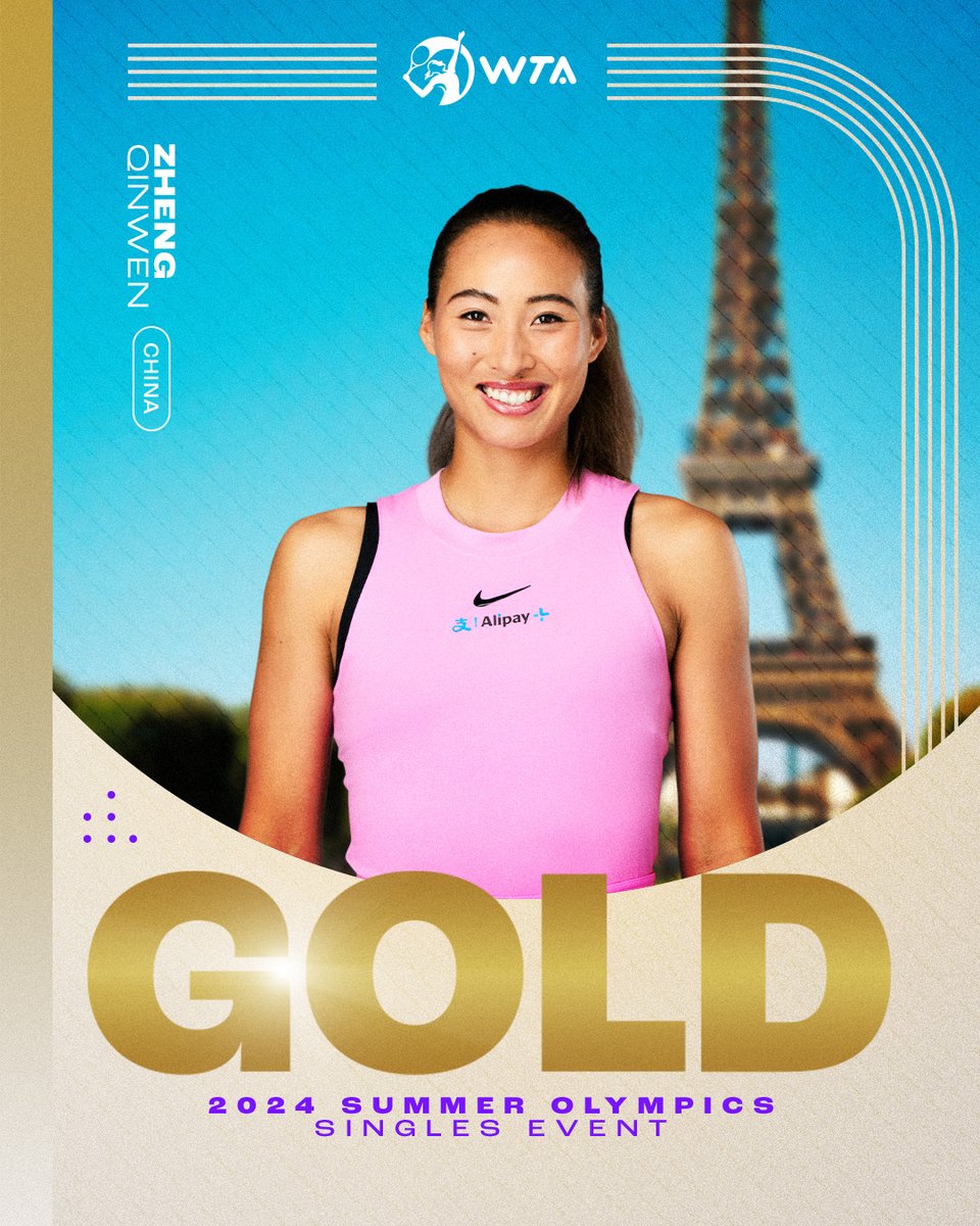 QINWEN ZHENG WINS CHINA'S FIRST-EVER #OLYMPICS GOLD MEDAL IN THE SINGLES #TENNIS EVENT 🥇🙌

#Paris2024