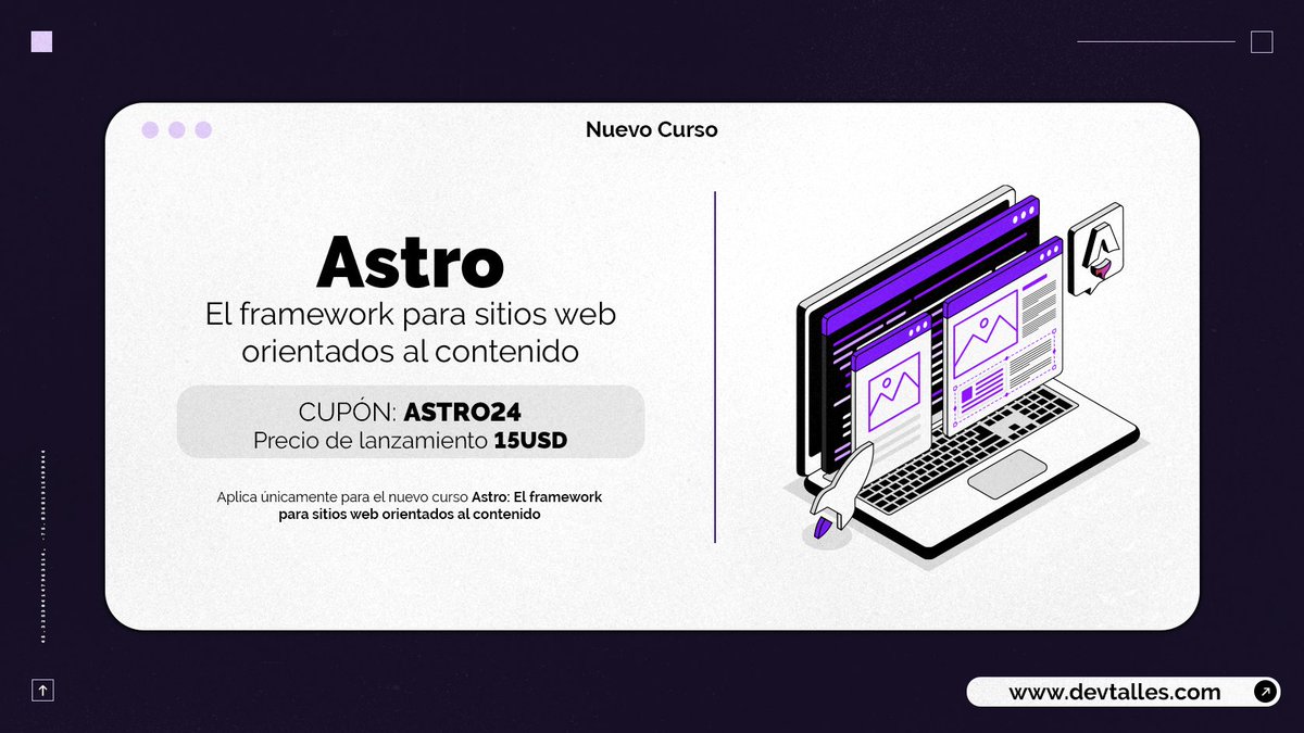 DevTalles's tweet image. 📰Boletín Dominical

 🅰️#Angular PRO Acceso Anticipado tinyurl.com/mr374vta

🚀NUEVO #Astro a $15 tinyurl.com/5h59em4a

⚛️#TanStackQuery GRATIS tinyurl.com/ywdtakrm

🆓Minicurso #ShadcnUI GRATIS tinyurl.com/mpwvzahh

📚La #MEJOR ruta de estudio tinyurl.com/mffry5ay