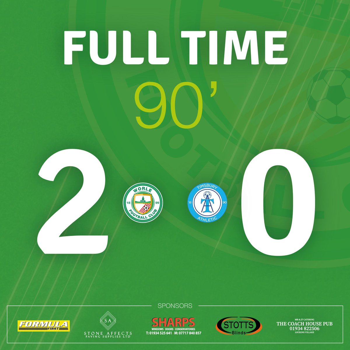 FULL-TIME | TIMSBURY ATHLETIC

A perfect start to the 2024/25 campaign for <a href="/samclements05/">Sam Clements</a> and his Worle First Team as the lads ran out 2-0 winners against Timsbury Athletic.

Captain Dan Ferguson opened the scoring with a header on 5 minutes, before Jake George doubled the lead.