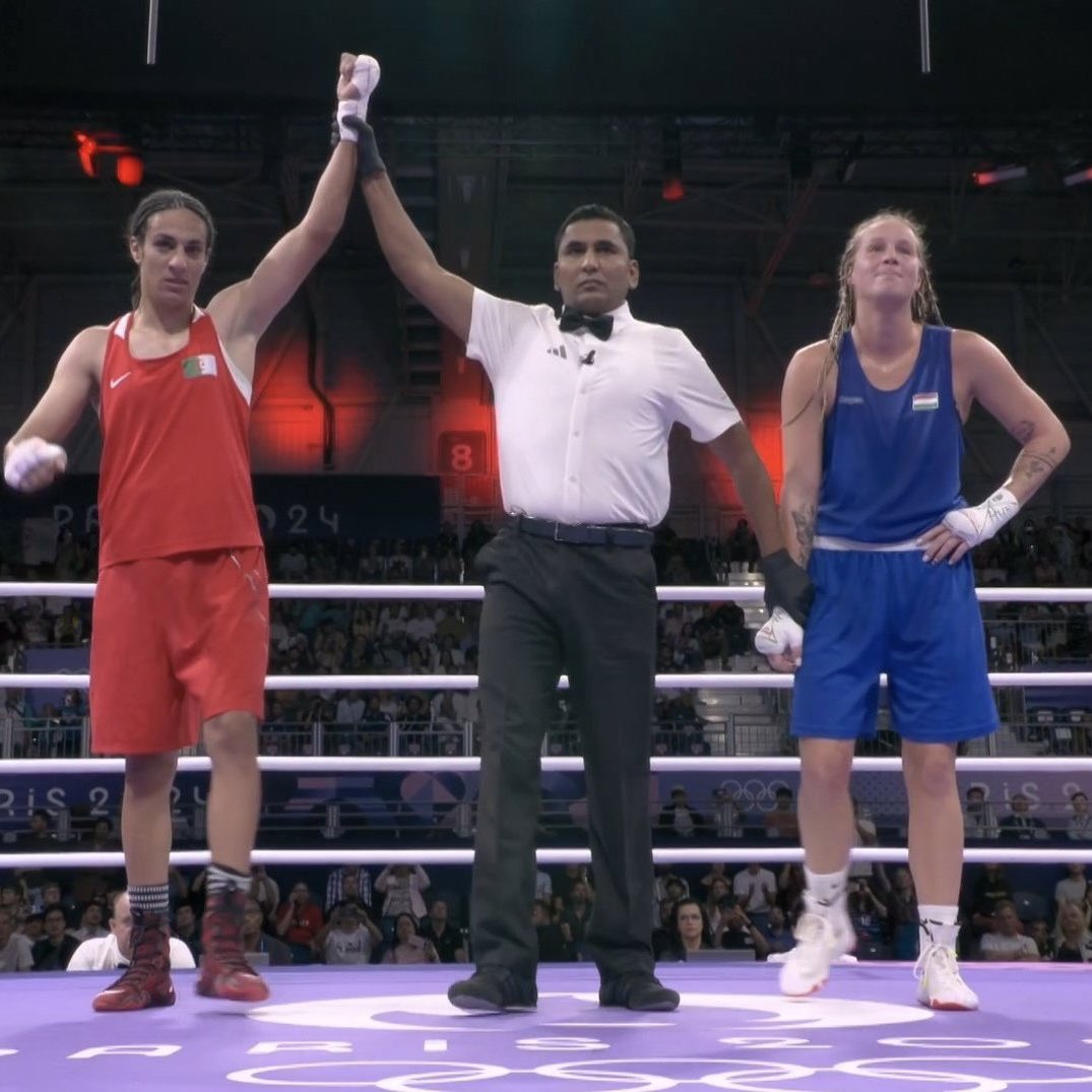 Imane Khelif ha vinto ai punti contro la pugile ungherese Hamori, la troglodita che insieme al suo fidanzato l’aveva definita un mostro, rilanciando la bufala del pugile maschio e palesando un quoziente intellettivo paragonabile a quello di un ministro del governo italiano.

Dopo