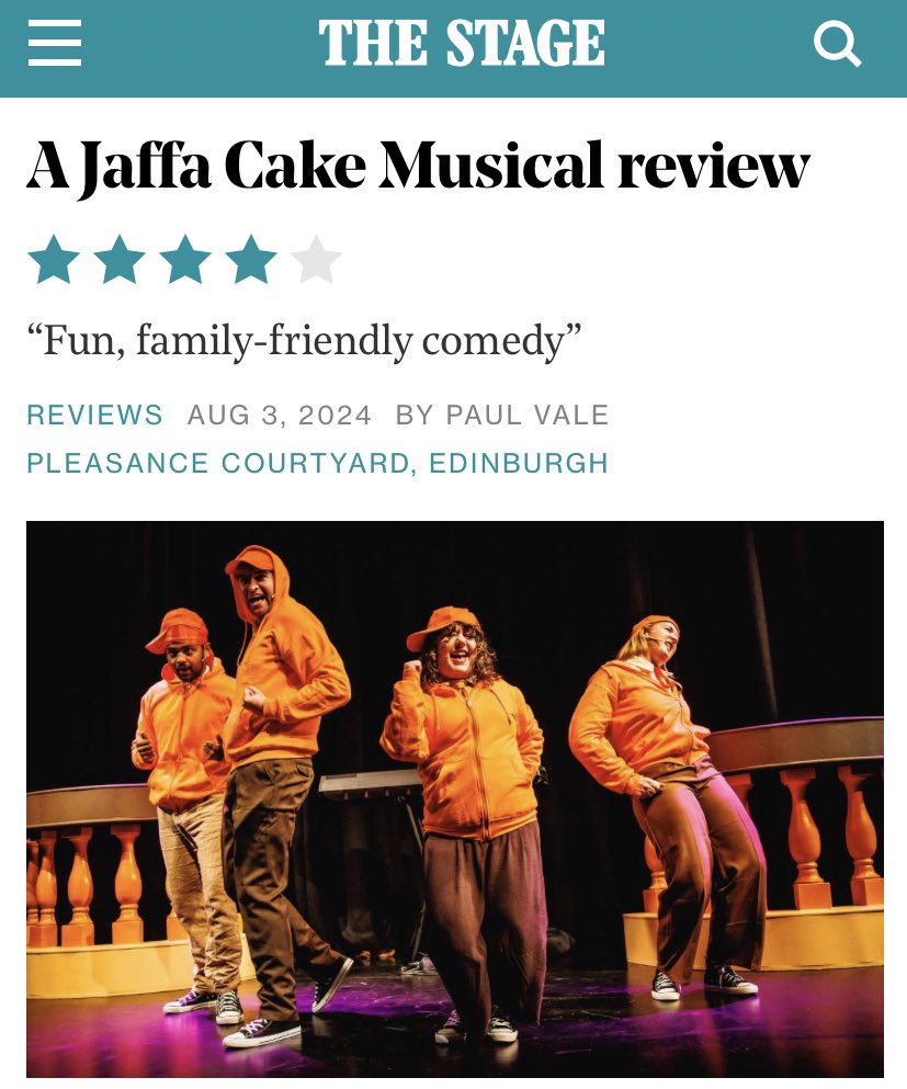 ‘A force to be reckoned with on the musical comedy scene’ 👊 Thanks <a href="/TheStage/">The Stage</a> for the LOVELY review 😍 ALL SEATS WERE FULL for today’s show and 🎟️ are going like HOT CAKES for tomorrow so snap up yours now ‼️ pleasance.co.uk/event/jaffa-ca…