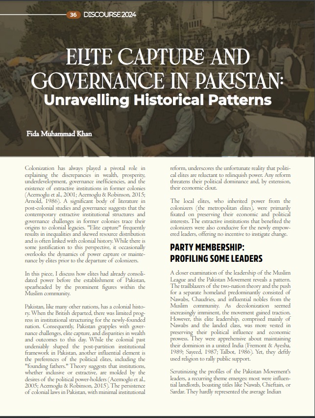 ... #PIDE_Discourse
"Elite capture" has long been ingrained in the country's DNA, existing in the subcontinent's society well before Pakistan's establishment. It wasn't a post-independence tragedy but a pre-existing societal phenomenon. Elites across societies capture and retain