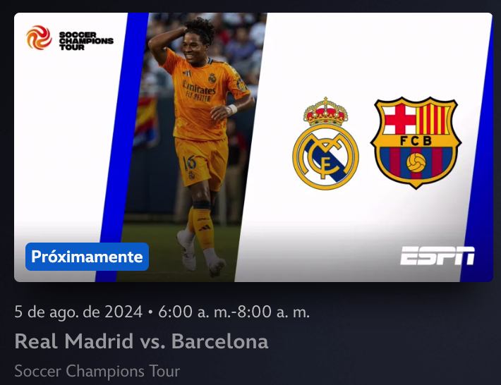 rod_martini24's tweet photo. @DisneyPlusHelp @JoseMig25462399 ¿Pero por qué en la aplicación no aparece que será en vivo?  Sale que será retrasmitido hasta el 5 de agosto a las 6 a.m.

Lo mismo sucedió con los partidos pasados, no salieron en vivo. https://t.co/B6UG9zkkwA