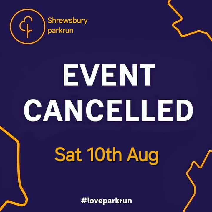 Shrewsbury parkrun (@shrewsparkrun) on Twitter photo We are CANCELLED next Saturday 10th August due to the Flower Show in the Quarry ๐ธ๐ป
We're back Saturday 17th August and need lots of volunteers in advance - please email us if you can help! shrewsbury@parkrun.com ๐ณโบ๏ธ We are CANCELLED next Saturday 10th August due to the Flower Show in the Quarry ๐ธ๐ป
We're back Saturday 17th August and need lots of volunteers in advance - please email us if you can help! shrewsbury@parkrun.com ๐ณโบ๏ธ