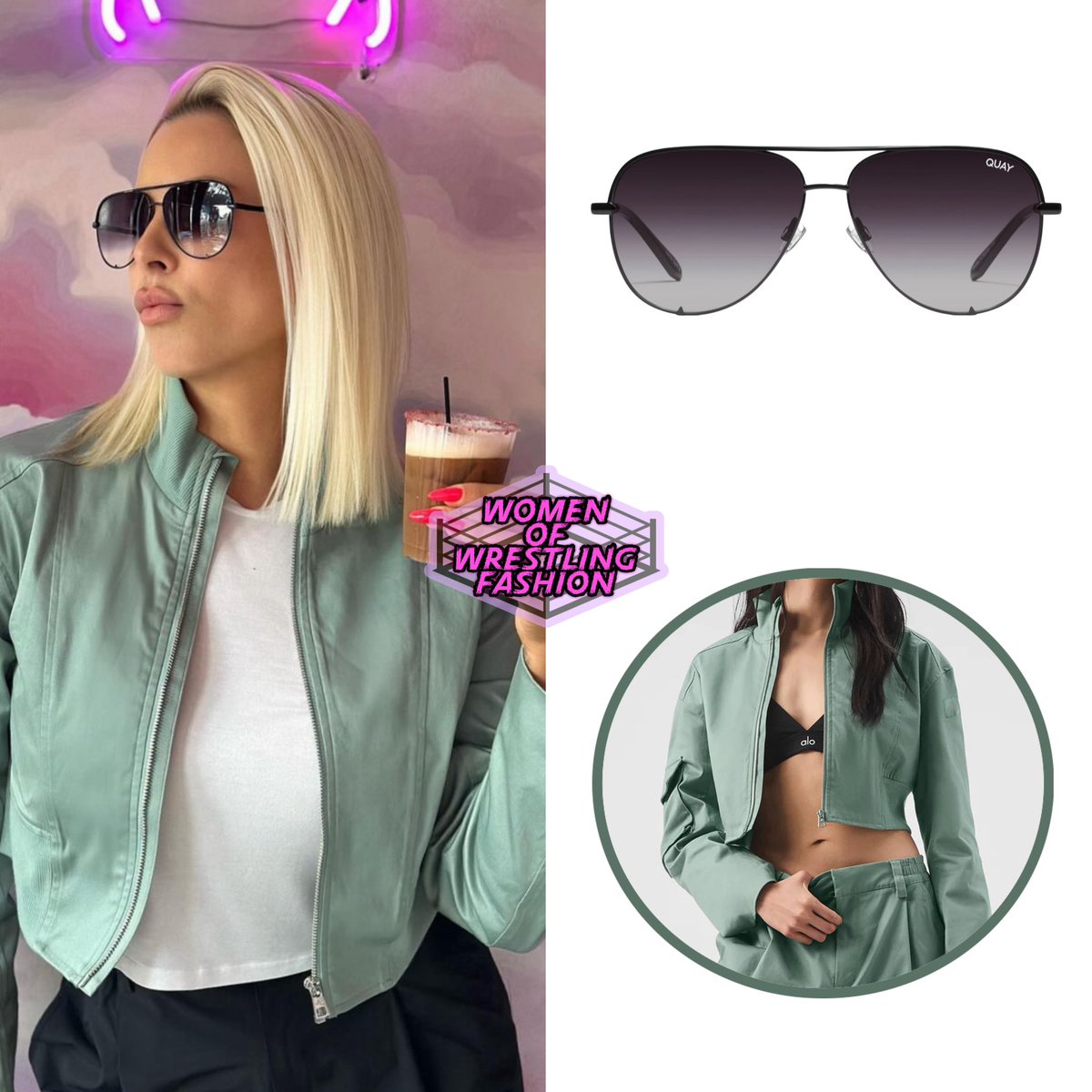 Women of Wrestling Fashion (@wmenwrstlinfash) on Twitter photo .<a href="/MaryseMizanin/">Maryse Mizanin</a> wears the High Key Sunglasses in Black Frame / Fade Polarized Lens from Quay ($120) & Night Out Cargo Jacket in Botanical Green from Alo ($158) .<a href="/MaryseMizanin/">Maryse Mizanin</a> wears the High Key Sunglasses in Black Frame / Fade Polarized Lens from Quay ($120) & Night Out Cargo Jacket in Botanical Green from Alo ($158)