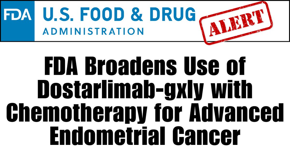 oncologytube's tweet image. 🔥FDA Alert: FDA Expands Endometrial Cancer Indication for Dostarlimab-gxly with Chemotherapy oncologytube.com/fda-expands-en… #EndometrialCancer #Dostarlimab #FDAApproval #Oncology #CancerTreatment #Chemotherapy #GSK #ClinicalTrials #RUBYTrial #Immunotherapy #CancerResearch…