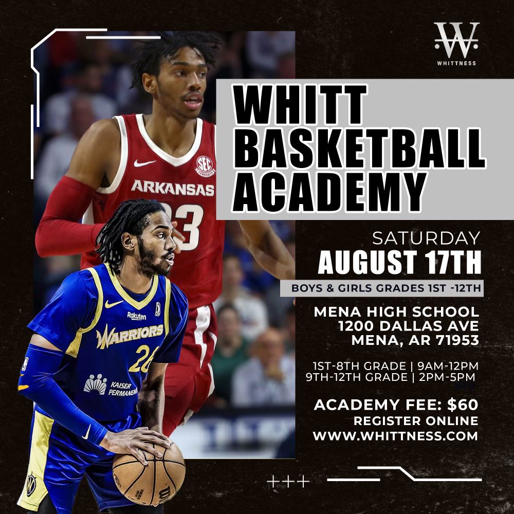 Finally getting back down to the state I got so much love for! Arkansas we back at it! MENA ARKANSAS is my first stop in my Arkansas world tour haha Let’s have a little fun to get yall mind off being back in school lol sign up at whittness.com 🏀🐗