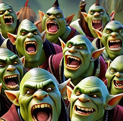 edannunziata's tweet image. They are yelling, “𝐀.𝐈.!”

Orcs are wise asses.  lol 

#IPCs #NFTs #AI