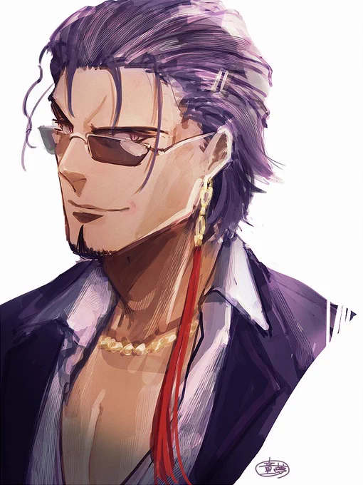 勢いで描いてしまったスーツなドゥリーヨダナ。堅気に見えねえのよ(誉め言葉) 