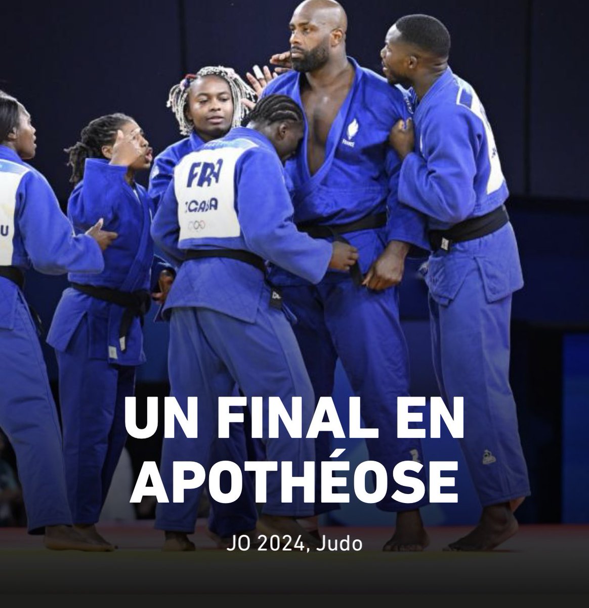 OlivierDeau's tweet photo. Légendaire victoire de l’équipe de France mixte de judo pour conserver son titre olympique face au Japon. Avec un Teddy Riner intraitable... grand moment olympique. https://t.co/bcCy6IJhQ0
