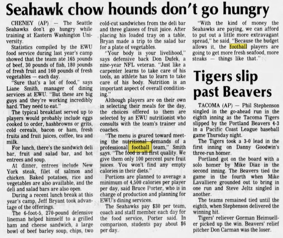 From the 8/3/84 Vancouver Columbian