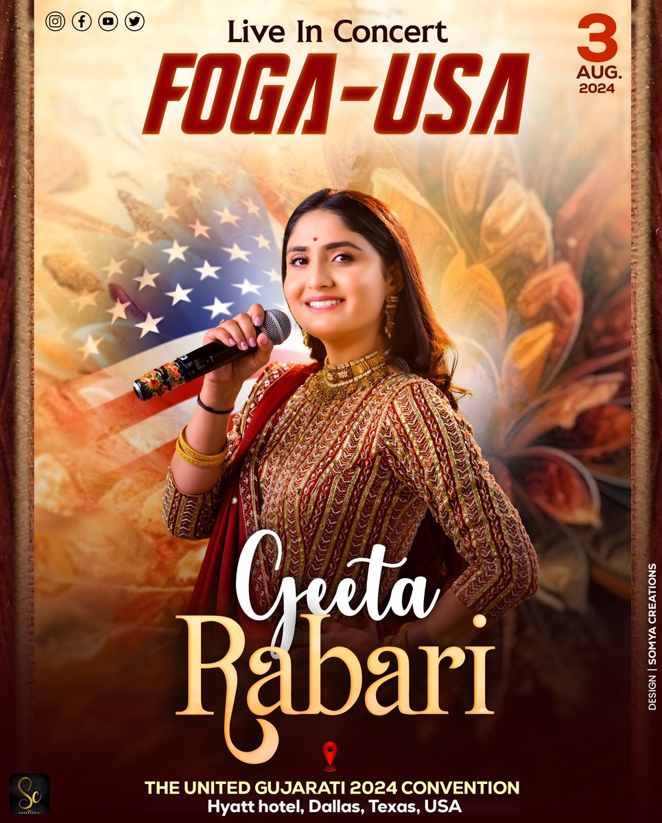 Tonight performing live in FOGA - USA 
DALLAS ,TEXAS, USA 🇺🇸 
.
.
.
#geetarabari #geetabenrabari #foga #usa #dallas #texas #geetarabariworldtour