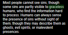 baconcameron1's tweet photo. @Yurenev2 @Orbitaldropkick the human mind is really good at making things up when our perceptions dont make sense. graceless witnesses are likely suspicious and confused, but their brains will make up reasons for things like the effects of an ogre's miasma there's also this paragraph: https://t.co/WUUIqFfN2r