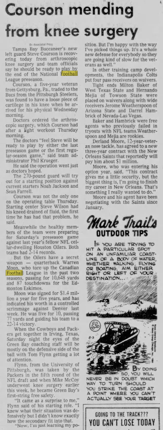 From the 8/3/84 Harrisburg Evening Reporter