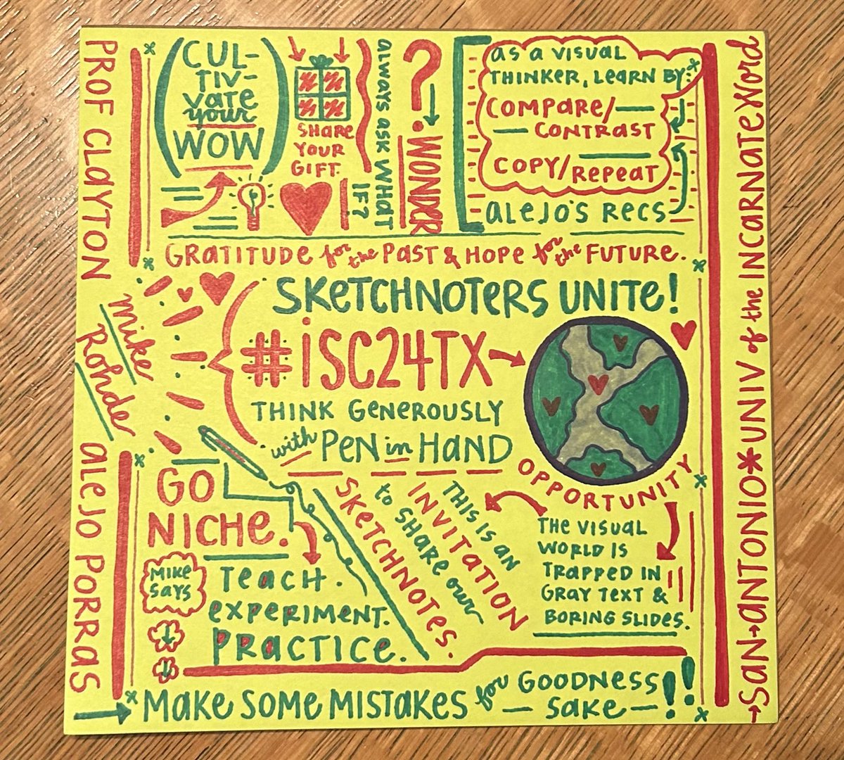 TannyMcG's tweet photo. Morning inspiration from #ISC24TX. In-the-moment #sketchnoting. #InkAndIdeas https://t.co/cSa9kVWk6H