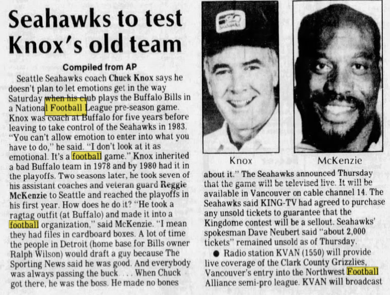 From the 8/3/84 Vancouver Columbian