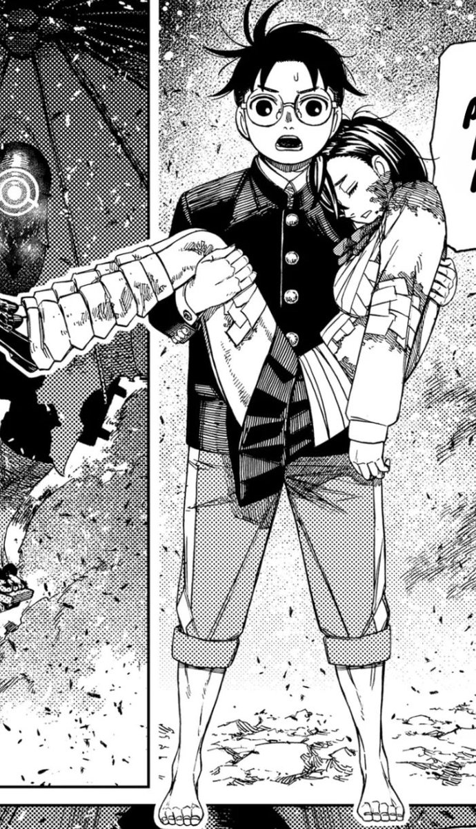 These panels of Okarun protecting a desperate Momo are beautiful