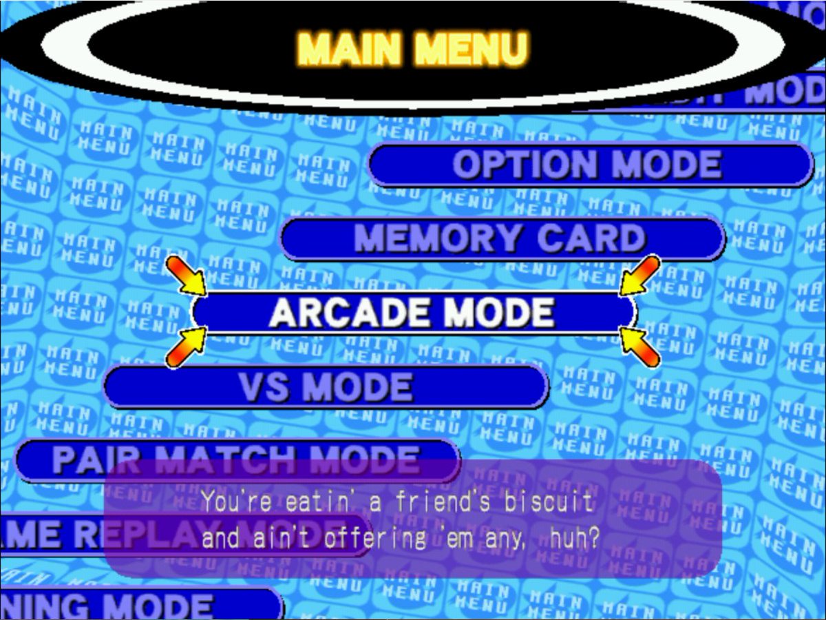 This morning, I've been working on an incredibly small thing for the Capcom vs SNK Pro English translation: The apostrophe.

As small as it is, I think it makes a world of difference in readability.

(Don't mind the test text, haha)