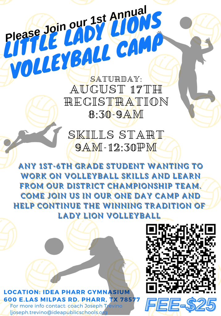 Come out and join us for our 1st annual Volleyball camp…