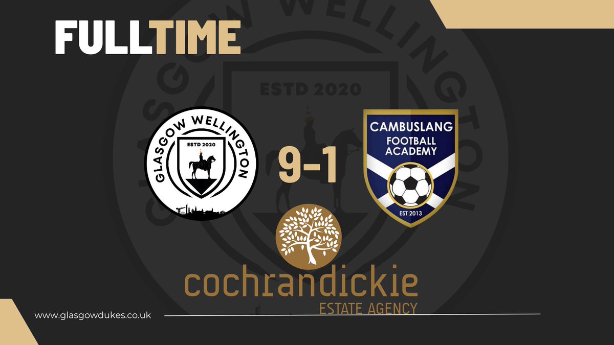 𝗙𝗨𝗟𝗟 𝗧𝗜𝗠𝗘 🐴🖤

𝗦𝗖𝗢𝗥𝗘𝗥𝗦 
Jonny Branks ⚽️⚽️⚽️⚽️⚽️
Lewis Hawke ⚽️
Jack Gammie ⚽️
Scott Davidson ⚽️
Andy Davidson ⚽️

𝗠𝗢𝗧𝗠 ⭐️
Jonny Branks
Outstanding work rate today and 5 goals to add. Well deserved 👏

Proudly sponsored by
cochrandickie.com