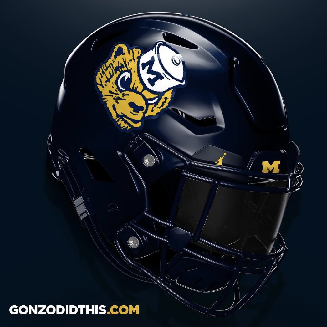 CSOonX's tweet photo. ��� or 👎 to Michigan wearing a retro sailor hat logo alternate helmet?🧐 https://t.co/spnob3xbtH