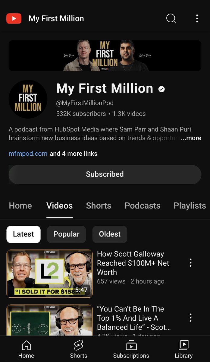 TechHustleHQ's tweet image. I ever since i joined #buildinpublic here on X - my go-to podcast has been My First Million by  @thesamparr  and @ShaanVP  🔥🔥…

May you suggest more pods that discus’s startups and things like that 🤲 - i prefer owners to be available and build staff here on X like Sam and…