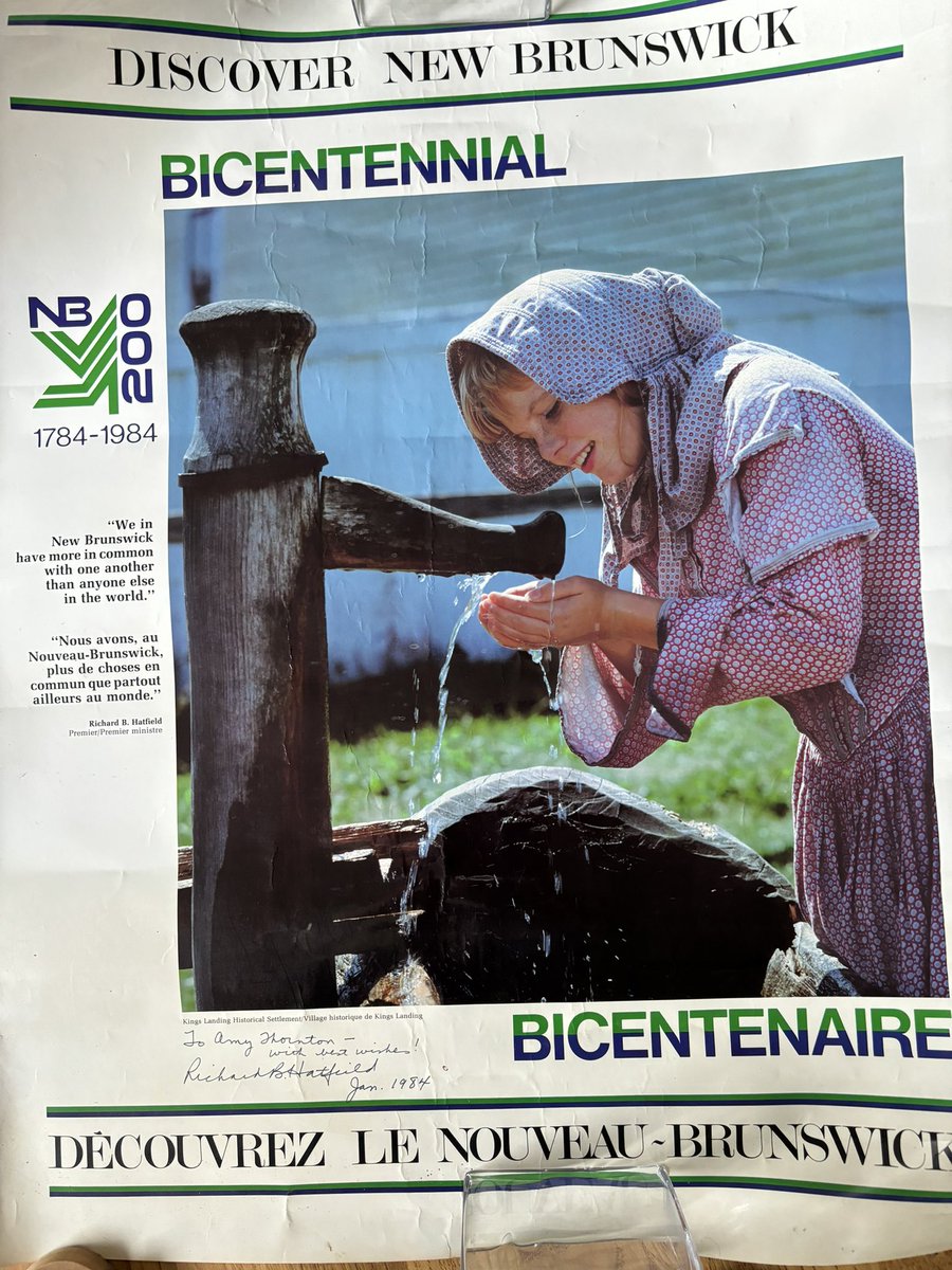 40 years ago I was the literal poster child for New Brunswick’s bicentennial. This one is signed by Richard Hatfield, because, why not? Happy New Brunswick Day!!