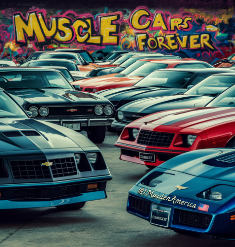 1MaidenAmerica's tweet photo. Nothing like American Muscle cars, in my opinion. I love them to this day. 

What was the best American Muscle car? https://t.co/R6GEP7MNBc